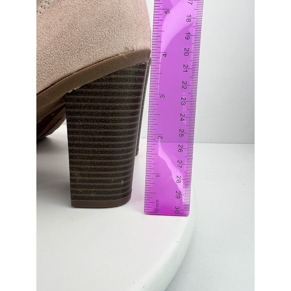 ANDIAMO Womens Size 9.5M Salmon Pink Faux Suede Ankle Boots Zipper Booties - Picture 2 of 14